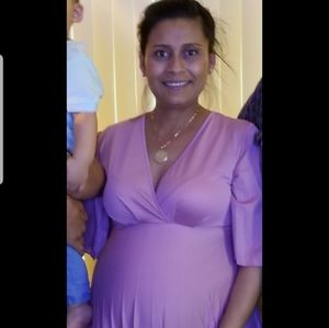 ASOS Pink Maternity Pleated Midi Dress